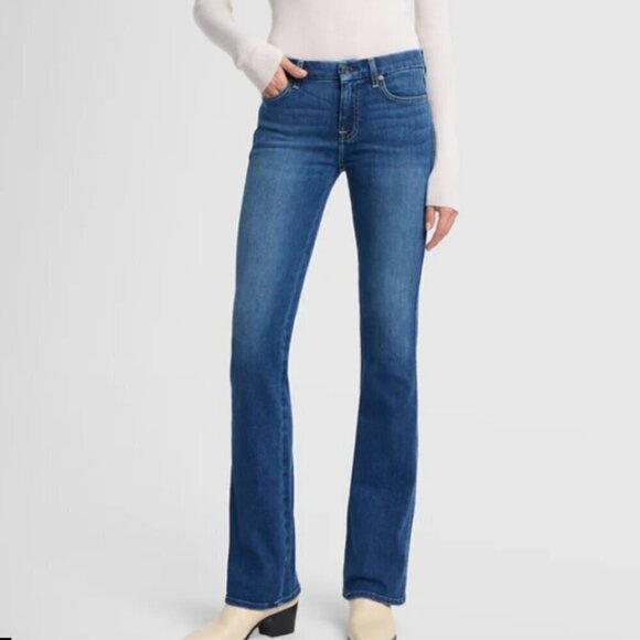 7 For All Mankind Denim - 7 For All Mankind Women's Mid Rise Bootcut Blue Denim Jeans Size 27 Stretch EUC